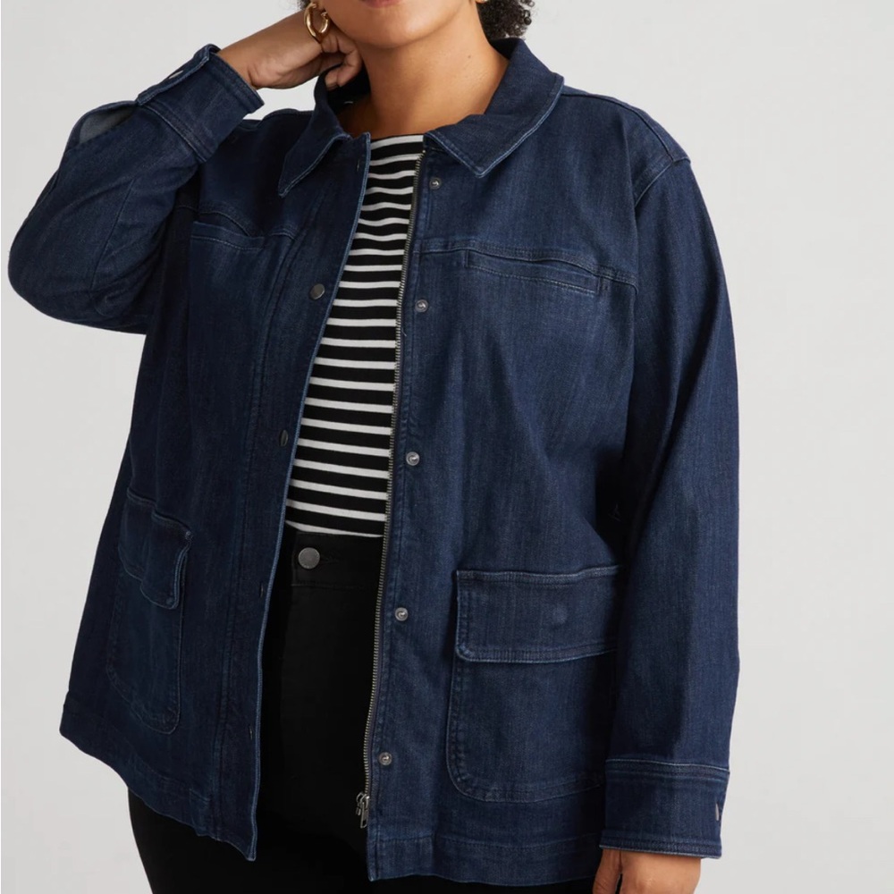 Universal Standard Denim Utility Jacket - size 14-16